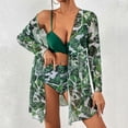thumbnail image 5 of OKBOP Bikinis,Brazilian Bikini Three Piece Set Print Color Blocking Lace Up Plus Size Overlay Print Pink Swimsuits for Women Summer Clearance, 5 of 8