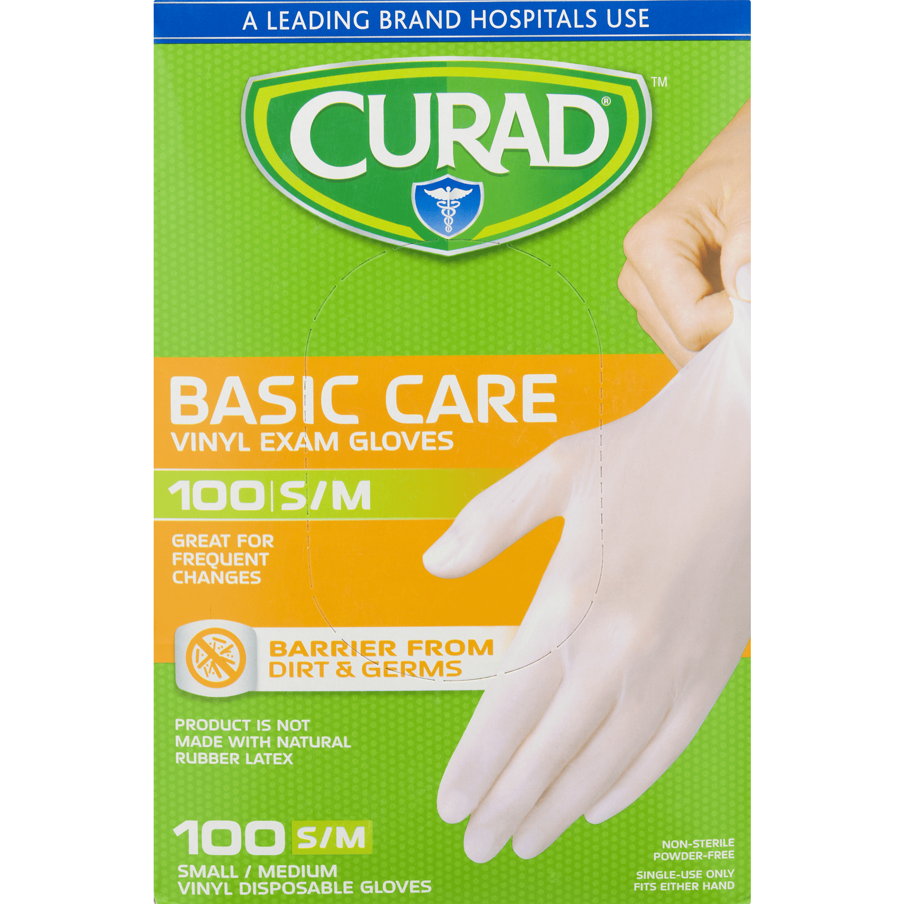 Curad Basic Care Vinyl Exam Gloves Large Extra 100 Ct Images Gloves