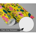 thumbnail image 6 of S4sassy Removable Asian Style Wall Decor, Finish Wallcover, Blossom Floral Print Contact Paper for Walls, Dresser, Yellow Self Adhesive Vinyl Wallpaper Roll Contact Paper for Walls - 25"x60", 6 of 9