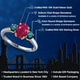 thumbnail image 2 of Gem Stone King 925 Silver and 10K Yellow Gold Red Ruby and Blue Diamond Engagement Ring for Women | 2.14 Cttw | Oval 8X6MM | Gemstone July Birthstone | Size 9, 2 of 6