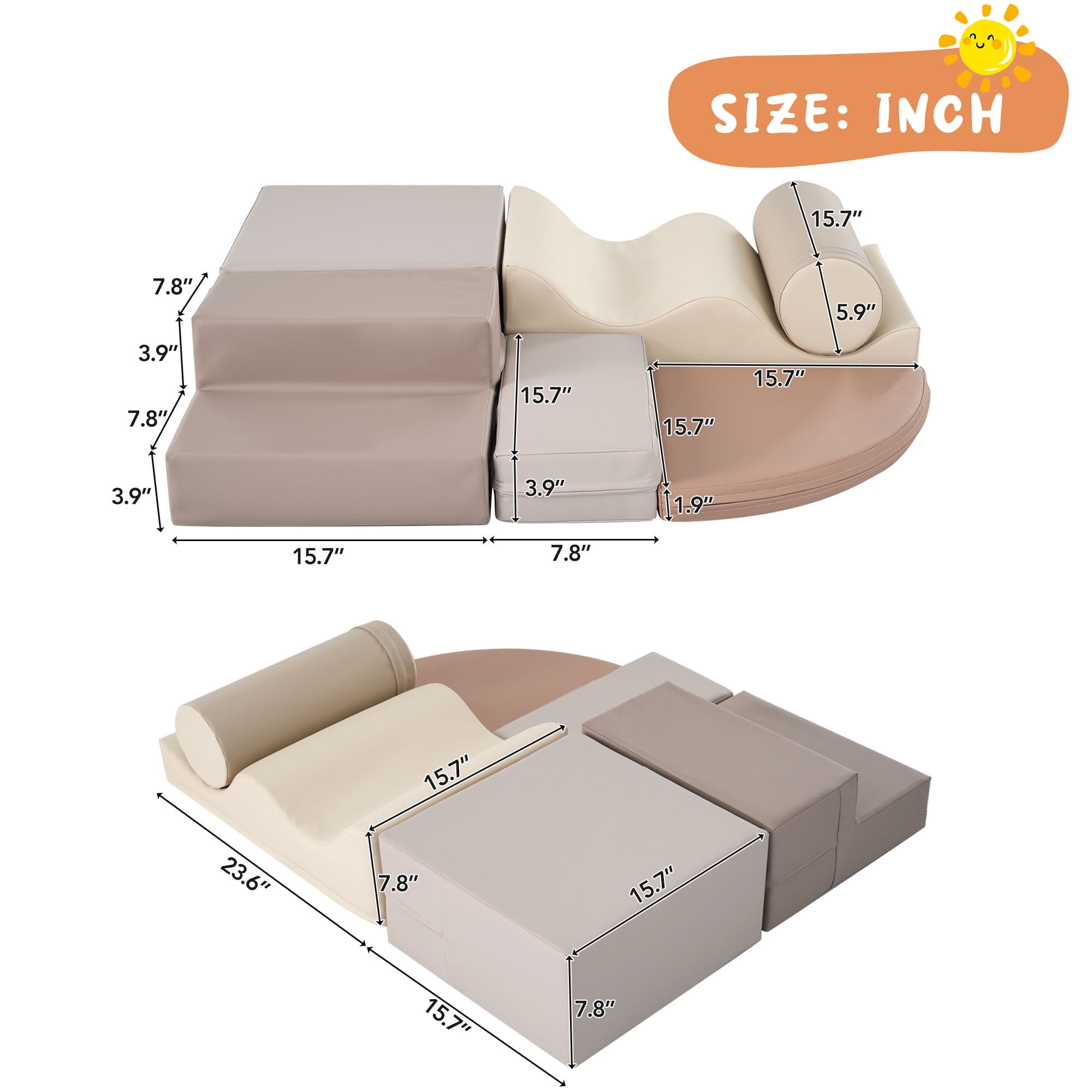 Euroco Foam Climbing Blocks with Soft Edges for Indoor 6 Pcs