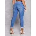 thumbnail image 3 of Womens WAX High Waist Rolled Cuff Denim Jeans, 3 of 3