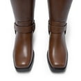 thumbnail image 4 of Dream Pairs Womens Square Toe Pull-On Knee-High Riding Boots with Low Block Heel, 4 of 5