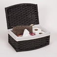 thumbnail image 3 of Home Essentials ML-7012 Curved Lined Basket with Lid-Black, 3 of 3