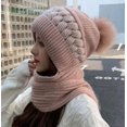 thumbnail image 3 of PIKADINGNIS Women Warm Soft Hat Scarf Set Winter Knit Lined Bearies Chunky Slouchy Cap, 3 of 6