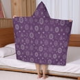 thumbnail image 5 of Purple Sun Moon Triangle Pattern Hooded Bath Towel，50"x30" for Ages 3 To 12 Kids, Quick Dry Lightweight Soft Microfiber Hood Beach Towel Cover Up for Kids, 5 of 7