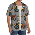 thumbnail image 4 of KLL Cartoon Tractor Print Men's Shirt Short Sleeve Button Down Summer Cuba Beach Shirts- 4X-Large, 4 of 7