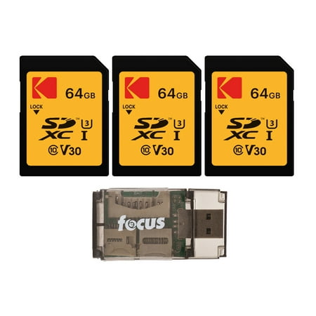 UPC: 0040962882139 | Kodak 64GB Class 10 UHS-I U1 SDXC Memory Card Bundle