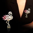 thumbnail image 3 of Graceful Flamingo Pink Brooch for Women,Alloy & Rhinestone Crystal Bird Lapel Pin,Elegant Bird Brooch for Dress Hat Bag Wedding Gift Accessories, 3 of 7