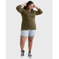 thumbnail image 4 of Hanes Women’s Long Sleeve Scoop Neck Cotton T-Shirt (Plus Size) Oregano 3X, 4 of 5