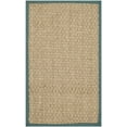 thumbnail image 3 of SAFAVIEH Natural Fiber Arbor Bordered Area Rug, Natural/Dusty Teal Blue, 3' x 5' - Coastal Design, Natural & Dusty Teal Blue, Seagrass, Ideal for Entryway, Kitchen, Living Room, Office, Bathroom, Bed, 3 of 12