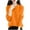 Orange, variant on Mlzmgr Sweaters for Women Button down Crew Neck Breathable Casual Shirts Womens Outerwear Clothing Solid Color