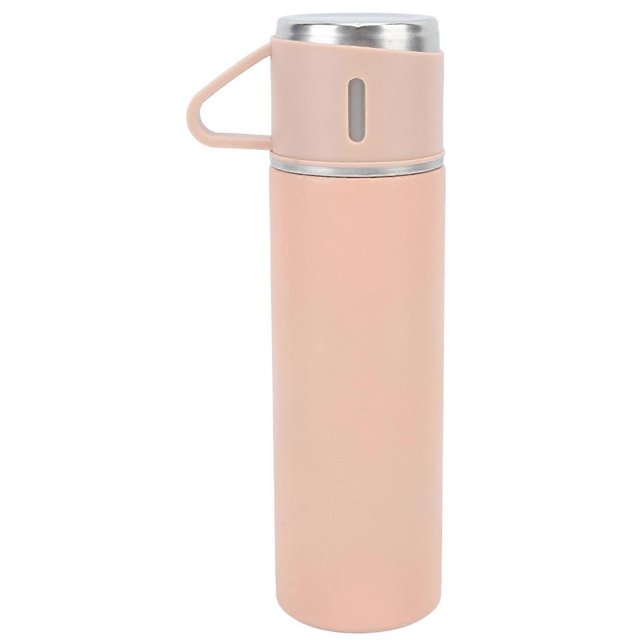 500ml Insulation Tumbler Stainless Steel Travel Insulation Tumbler Handle Multi Purpose Lid Tumbler for Home Outdoor Pink