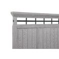 thumbnail image 5 of Unique 4pc Light Gray Finish King Size Panel Built-in Bench Bed Set Solid Wood Bedroom Furniture, 5 of 8