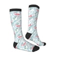thumbnail image 4 of Lsque Tropical Flamingo Printed Crew Socks Men's Women's LightWeight Thin Casual Calf Socks ,Knee High Socks,Cotton Socks, 4 of 9