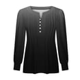 thumbnail image 4 of FAIWAD Women's V Neck Long Sleeve Tunic Tops Gradient Pleated Layered Button Down Slim Pullover Tops, 4 of 5
