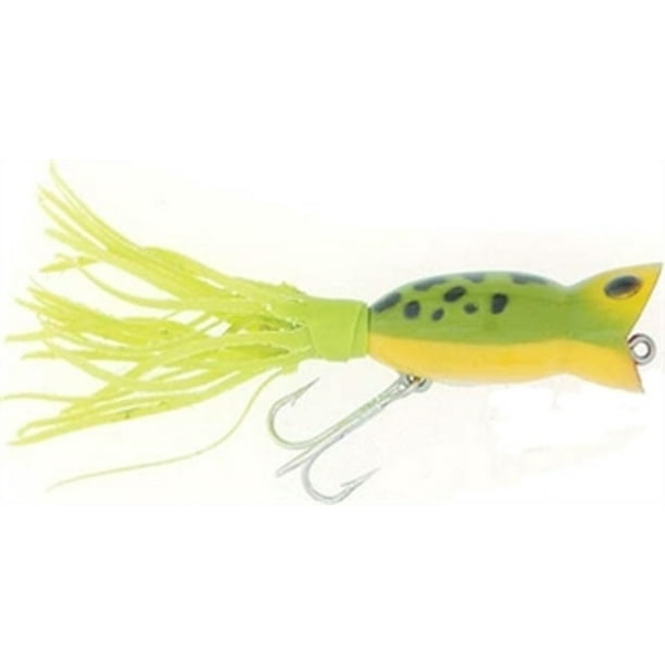 G750 Arbogast Hula Popper 5/8 oz Frog/Yellow Belly Fishing Lure