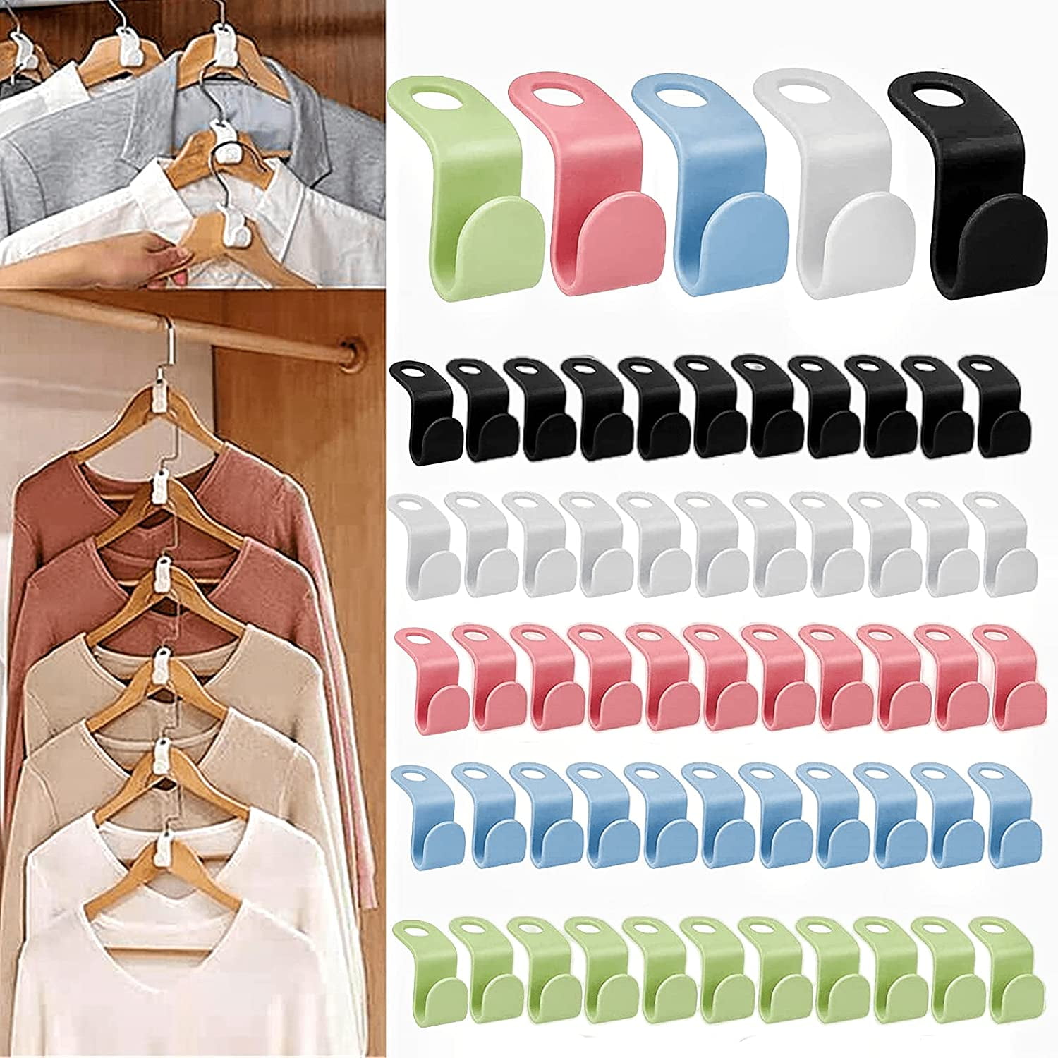 Clothes Hanger Connector Hooks Hangers Cascading Hooks Heavy Duty Connection Hooks Space Saving