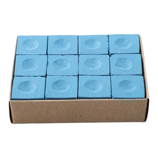 Lot De 12 Cubes De Craie Bleue Pour Billard – 23x23x22,6 Mm – Friction Améliorée Pour Queue – Accessoire Snooker