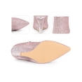 thumbnail image 2 of BLISSFUL STEP Women's Sparkly Glitter Pointed Toe Clear Wedge Ankle Boots Pink 11, 2 of 6