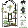 thumbnail image 6 of Tribesigns 5-Tier Tall Indoor Plant Stand, 74.8 inches Arched Metal Plant Shelf with Hanging Hooks, 6 of 7