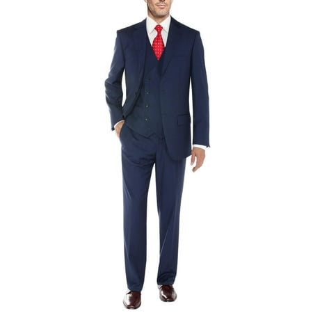 Chevy Blazer Vent - Salvatore Exte Men's Vested Suit 3 Piece 2 Button Blazer Vest Flat Front Pants French Blue