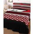 thumbnail image 3 of Quilts Queen Size Bedding Set, Red Black Grey Stripes Lightweight Quilted Comforter, Abstract Lines Geometric Modern Soft Reversible Bedspread Coverlet with Pillow Covers for All Season, 90" x 96", 3 of 7