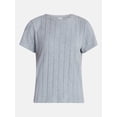 thumbnail image 4 of Lissome Women's Rib Knit Top and Pants Pajama Set, 2-Piece, Sizes S-3X, 4 of 4