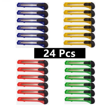 24 Box Cutter Utility Knife Tool with Retractable Snap off Razor Blade