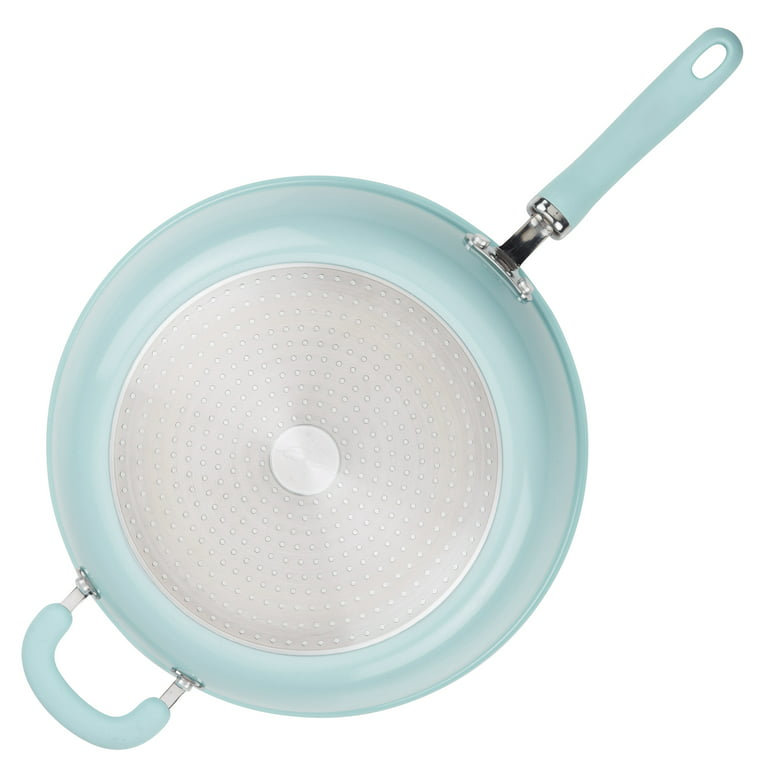 Rachael Ray Cook + Create Aluminum Nonstick Frying Pan, 12.5 inch, Agave  Blue 