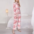 thumbnail image 3 of Fotbe Pigs Head And Donuts Conjunto de Pijama de Manga Larga para Mujer con Estampado, Ropa de Dormir de 2 Piezas, Conjunto de Casa Suave y Cómodo con Bolsillos-Medium, 3 of 7