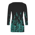 thumbnail image 6 of LEBONYARD Women's Fashion Square Neck Multi-Printing Tops Casual 3/4 Sleeved Soft Breathable Blouse Chic Solid Comfortable Fit Loose Fit Ladies Tops, 6 of 7