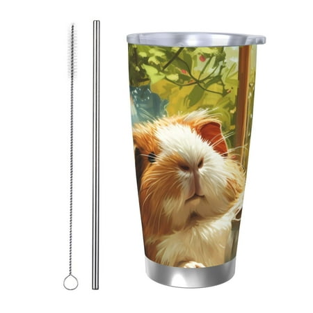 

Logiee Lazy Home Style Guinea Pig Print 20OZ Car Cup with Lid Stainless Steel Vacuum Insulated Double Wall Travel Tumbler Durable Insulated Coffee Mug Thermal Cup with Straw-Straw Two-piece Set