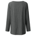 thumbnail image 5 of Idoravan Womens T Shirts Long Sleeve Crew Neck Basic Tee Women Casual T-Shirt Loose Long Sleeve Tops Solid Blouse Gray S, 5 of 7