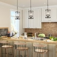 thumbnail image 5 of LNC Rustic 3-Light Bronze Farmhouse Cylinder LED Pendant Light Lantern Chandelier Kitchen Island Light, 5 of 13
