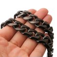 thumbnail image 4 of EOEMY 12/15mm High Polished Cut Curb Chain Stainless Steel Mens Necklace Or Bracelet-Black-15mm-10.5Inch Bracelet, 4 of 6