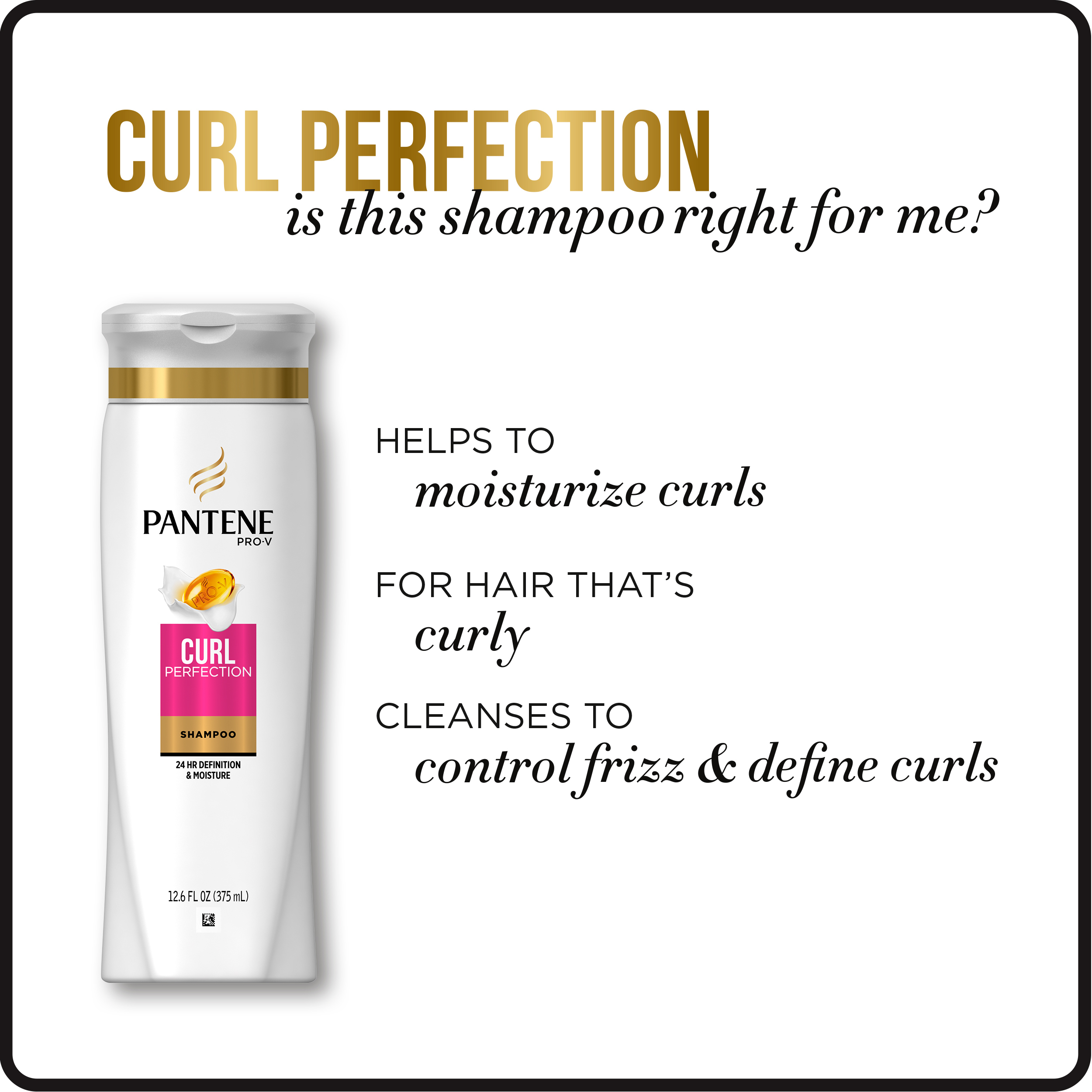 Pantene Pro-V Curl Perfection Shampoo, Nourishing, 20.1 fl oz