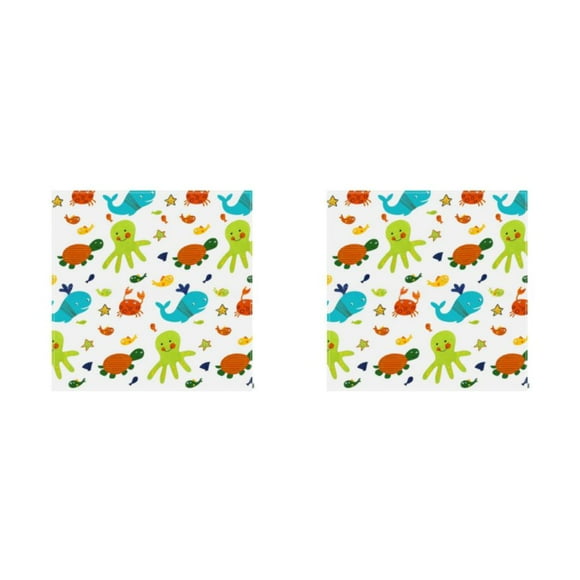 Inteprter Trona Splat Mat Baby Playmat Alfombra Dibujos animados Lavable Plegable Impermeable Niños Camping Picnic mar 110110cm mundo Marino 110*110cm 2piezas