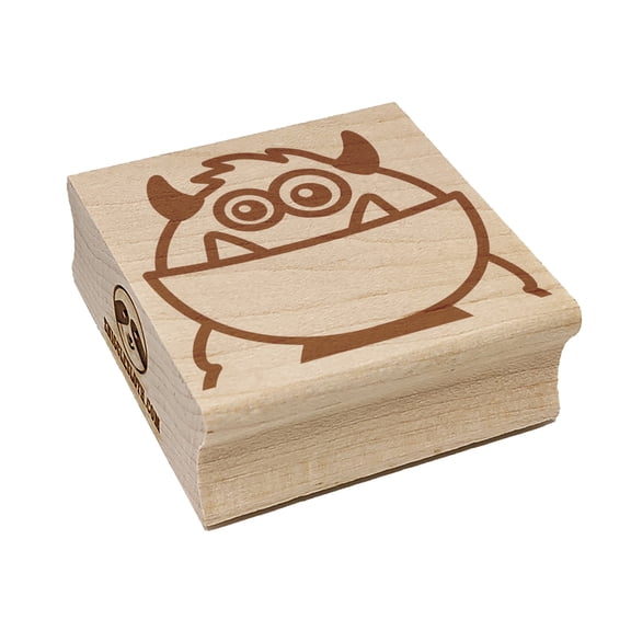 Peeking Monster Square Rubber Stamp Stamping Scrapbooking Crafting - Medium 1.75in