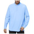 thumbnail image 1 of PEASKJP Men New Sweatshirt Stand Casual Button Solid Color Men Sweatshirt Top(Light Blue,L), 1 of 5