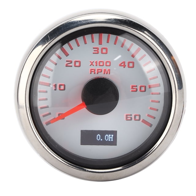 Pointer Tachometer, Marine Tachometer Stainless Steel With Red Backlight For Motorcycle For Ship For Truck