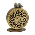 thumbnail image 5 of Creative Co-Op Vintage Pewter Mantel Clock with Birds, Distressed Brown, 5 of 6