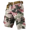 thumbnail image 5 of WTOBBY Men's Casual Summer Shorts with Camouflage Print, Loose Fit Work Style, Large Size, Multi-Pocket Utility, 5-Inch Mid-Length, No Belt Needed for Easy Wear,Pink L, 5 of 5