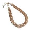 thumbnail image 2 of Chunky Thick Gold Tone Braided Chain Mail Link Adjustable Choker Collar Necklace Womens Adult, 2 of 5