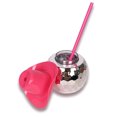 thumbnail image 3 of Vaso para bebidas de 500ml con popote, plata, paquete de 2, para fiestas de día festivo, fiestas de cumpleaños, bar, familia., 3 of 5