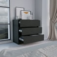 thumbnail image 2 of Dresser 31"H, 3 Drawers, Chest of Drawers, Black, 2 of 5
