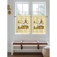 thumbnail image 2 of Gnomes Sunflowers 2 Panel Kitchen Curtains for Small Windows, Pastoral Botanical Yellow Plaid Bathroom Tier Curtain, Short Window Treatment for Bedroom/Living Room 55"x24", 2 of 6