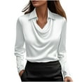 thumbnail image 2 of Timegard Business Casual Tops for Women Work Office Shirts Long Sleeve Satin Comfy Dressy Tops Fall, 2 of 6
