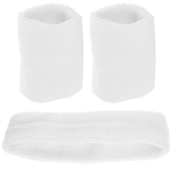 NUOLUX 1 Set White Polyester Wristbands for Basketball with Non-Slip Feature