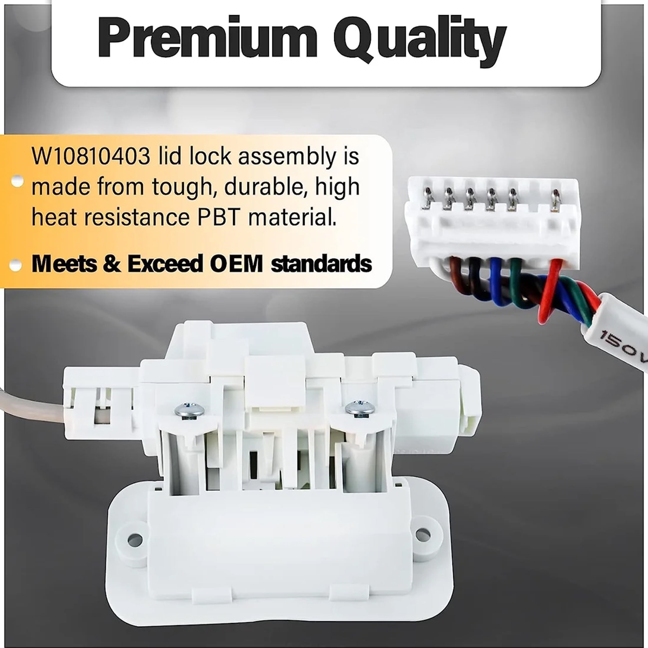 Washer Lid Lock Assembly W10810403 W10861642 W10787836, Washer Door Latch for Whirlpool Cabrio Kenmore Maytag Replace AP5984435 W10787878